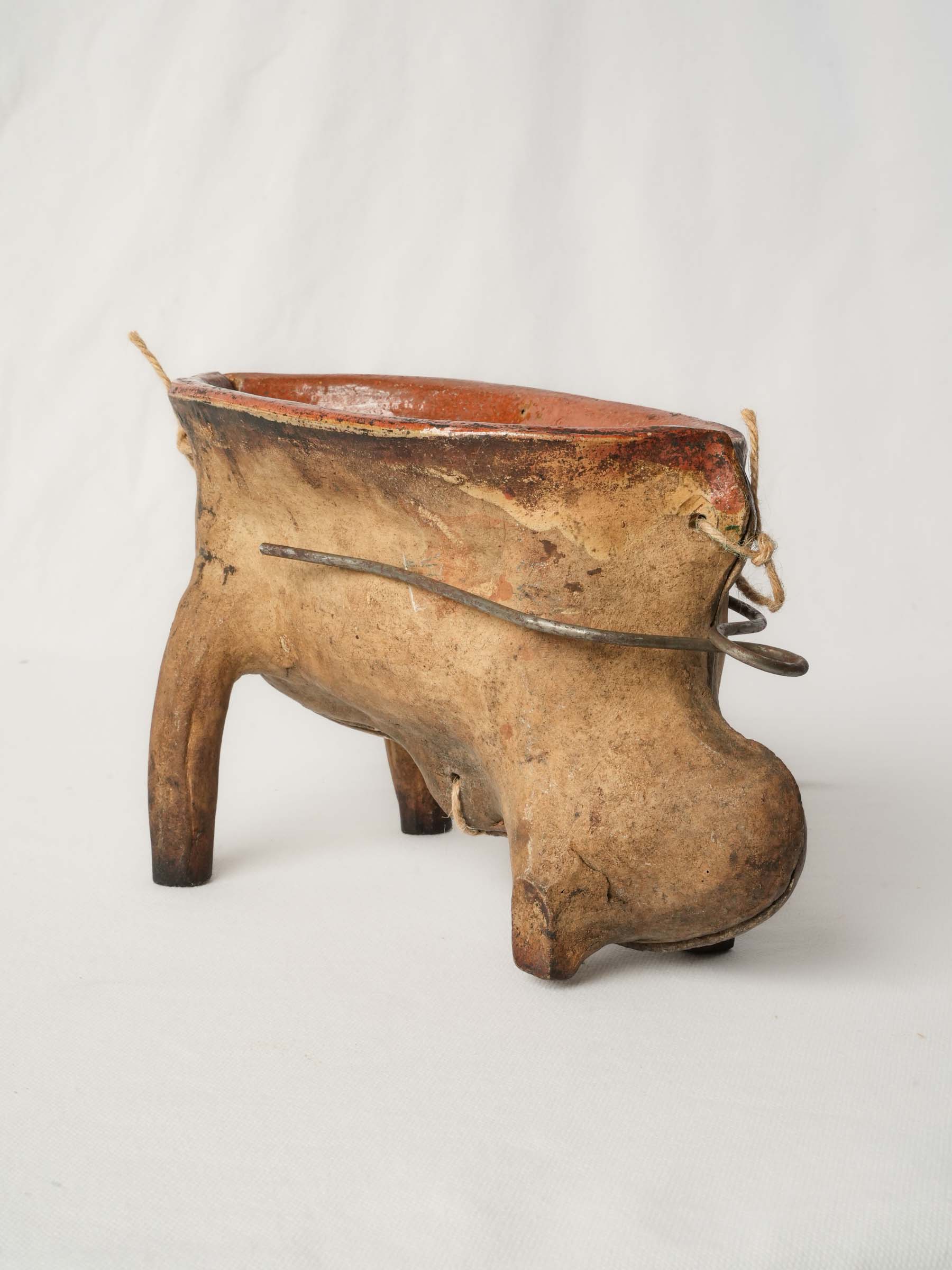 Antique Alsatian Terracotta Easter Lamb Cake Mold, Early 20th Century - 6¾"x 11¾"