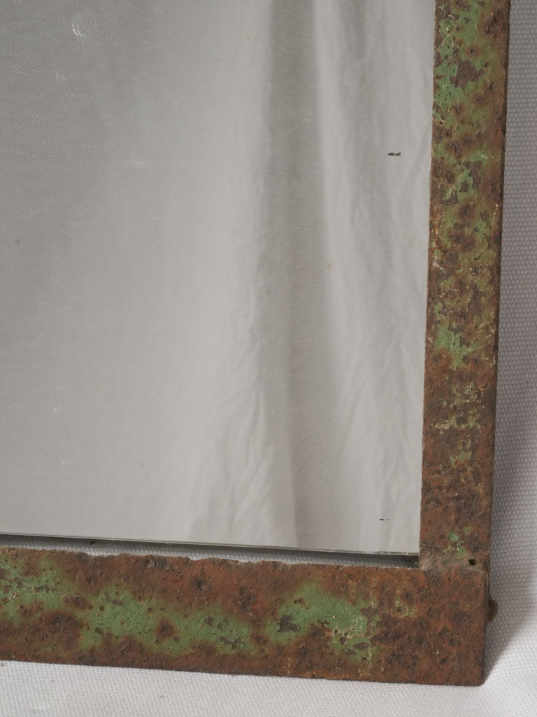 Classic patinated metal window-like mirror