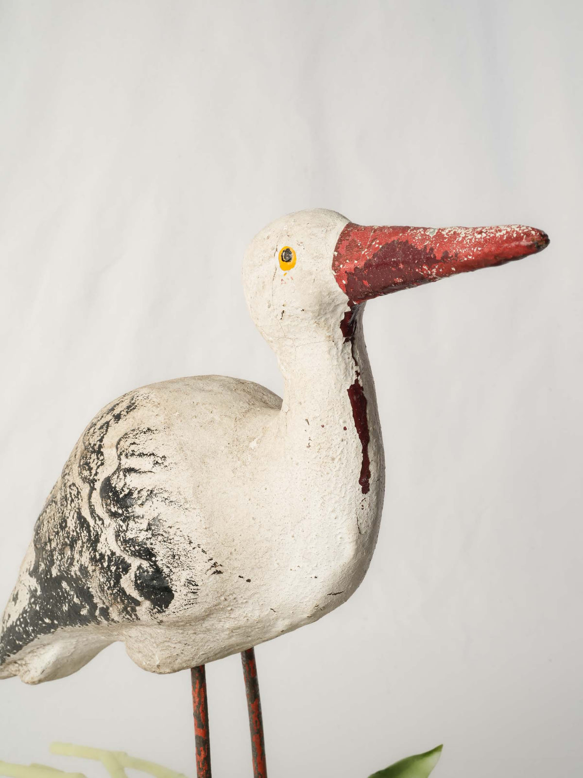 Charming colorful patio stork statue