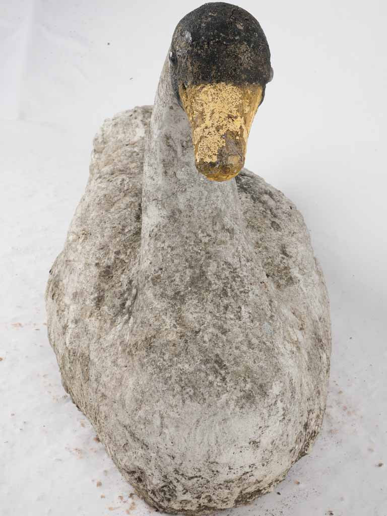 Large early 20th century garden sculpture of a swan 33½"