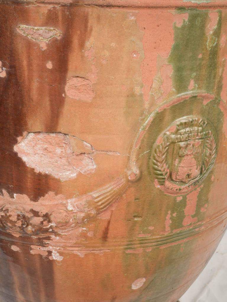 Centuries-old rustic garden urn