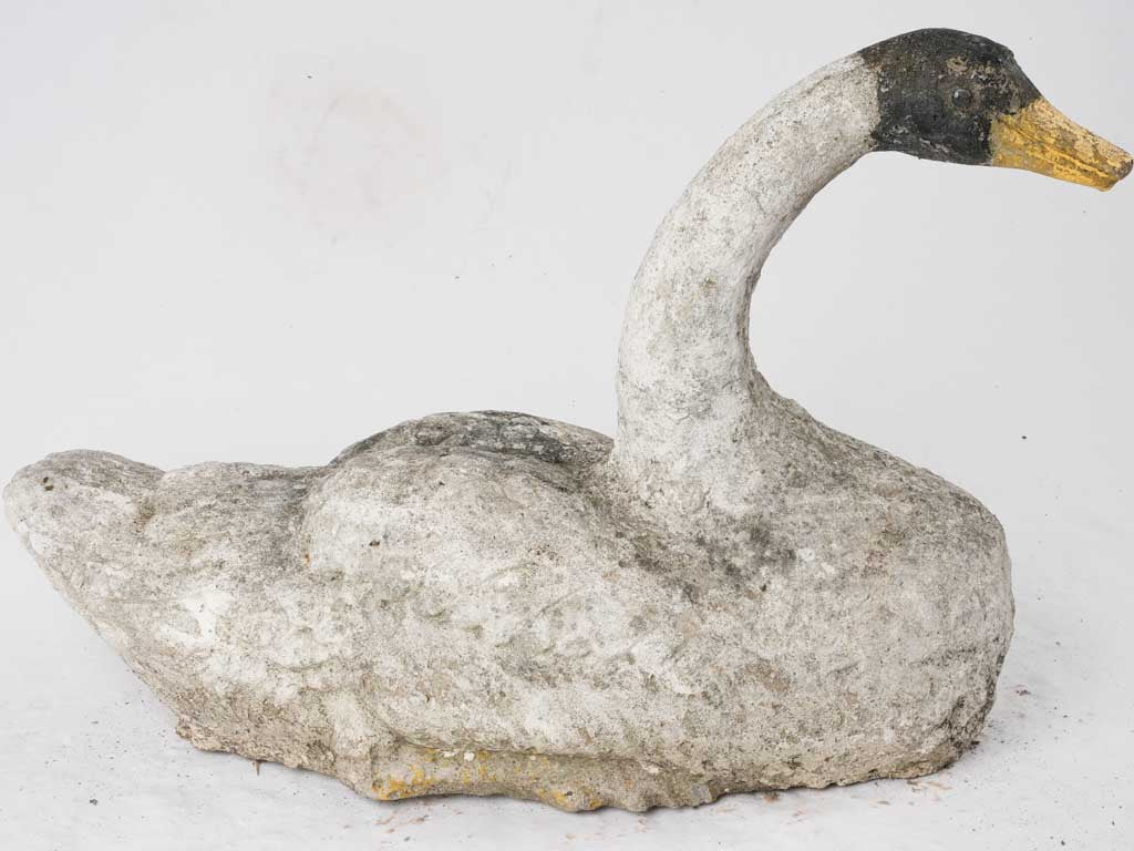 Large early 20th century garden sculpture of a swan 33½"