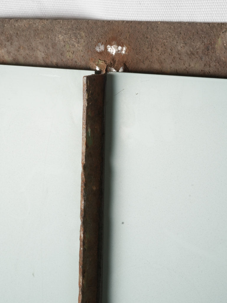 Retro-style salvaged frame indoor mirror