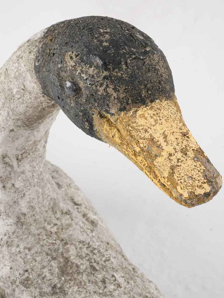 Large early 20th century garden sculpture of a swan 33½"