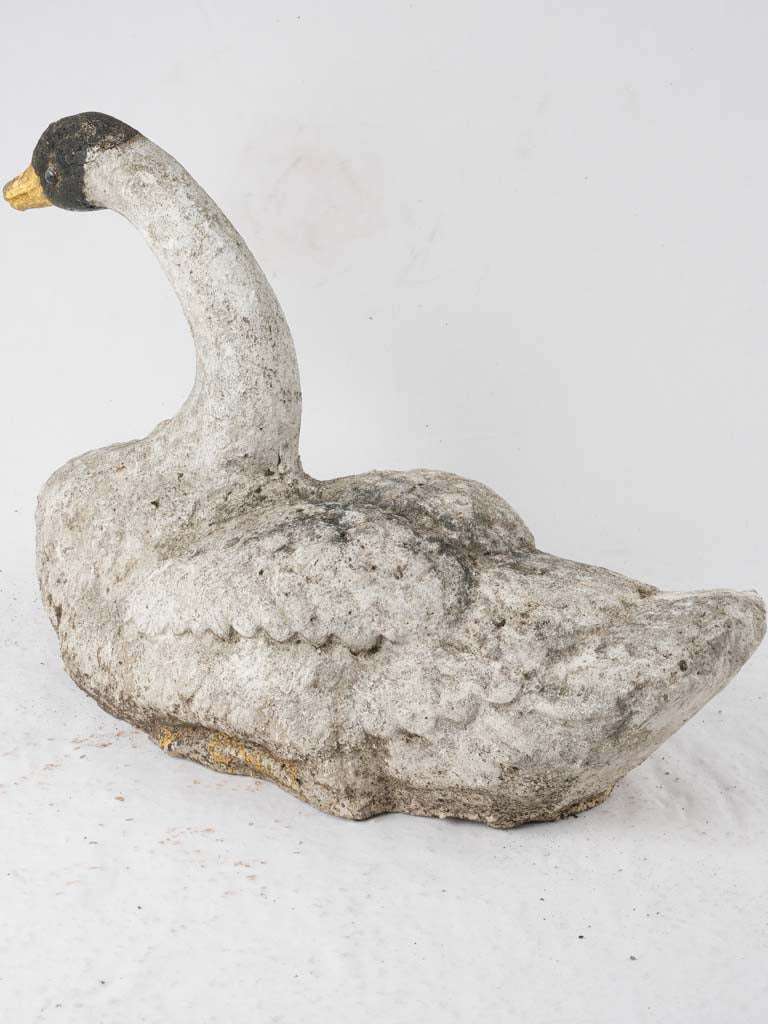 Large early 20th century garden sculpture of a swan 33½"
