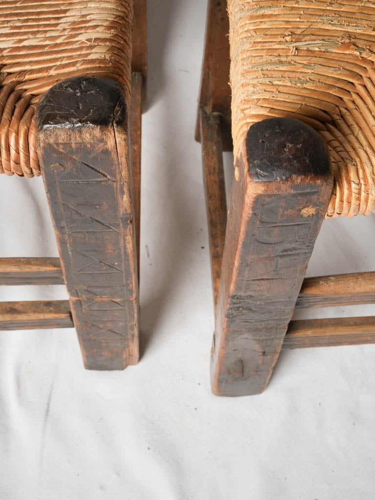 Balanced, historic, decorative carved chairs  