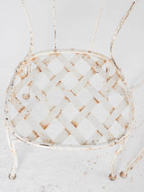 Pair of white lattice garden chairs