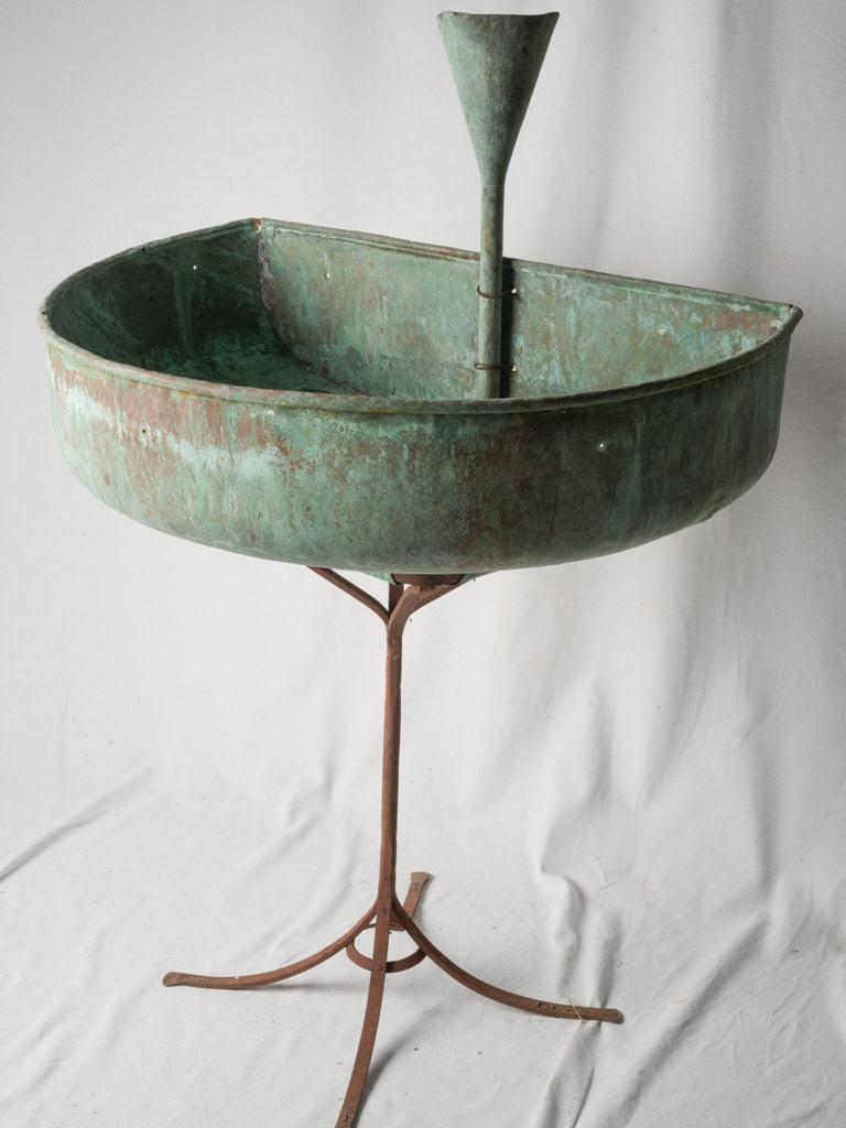 Vintage verdigris copper jardinière