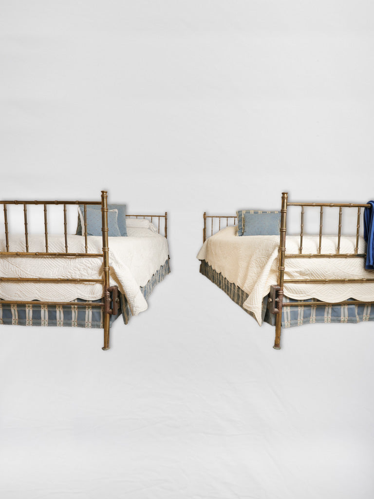 Pair of Single Brass Bedframes - Napoleon III