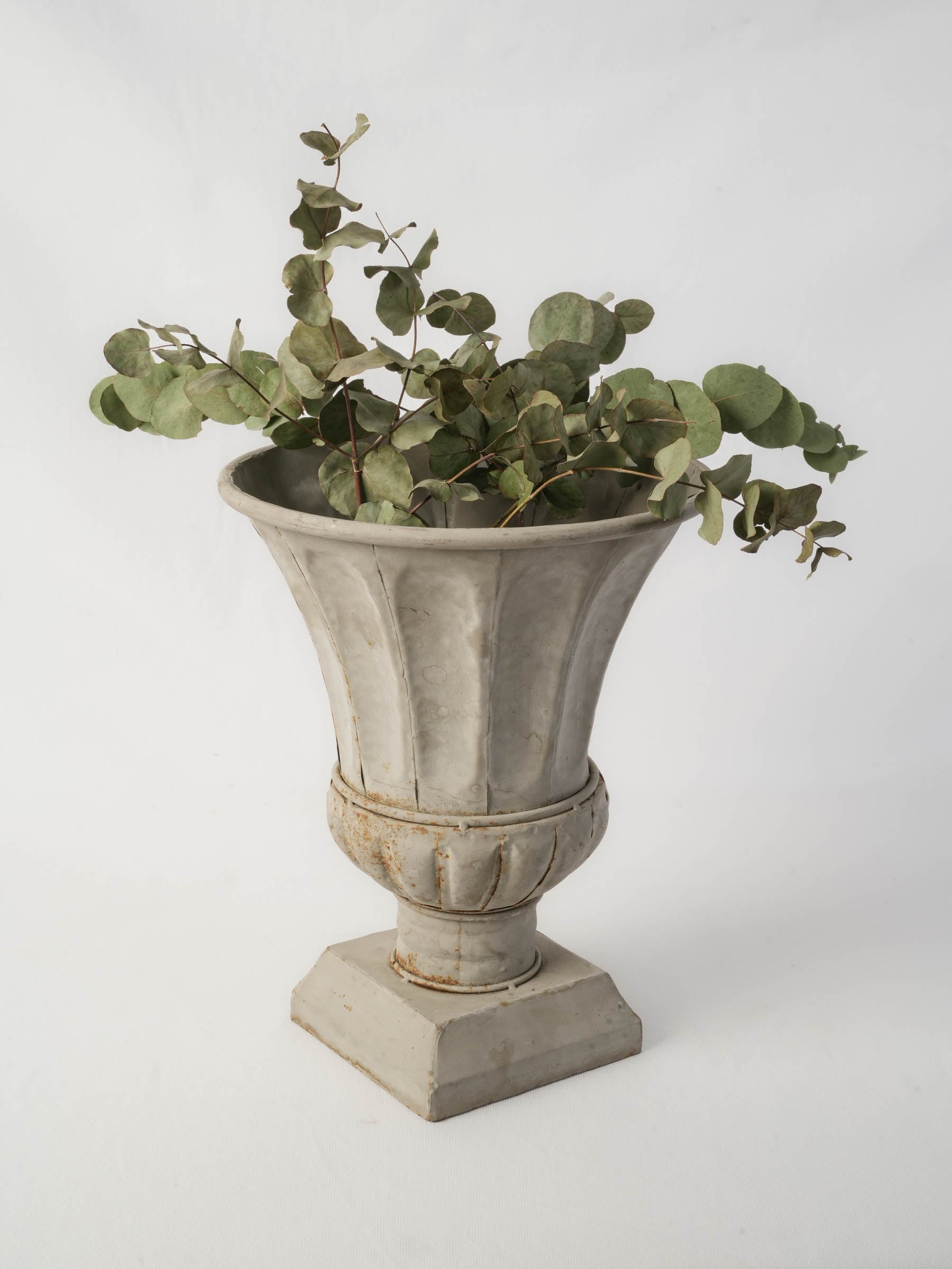 Vintage neoclassical zinc vase  