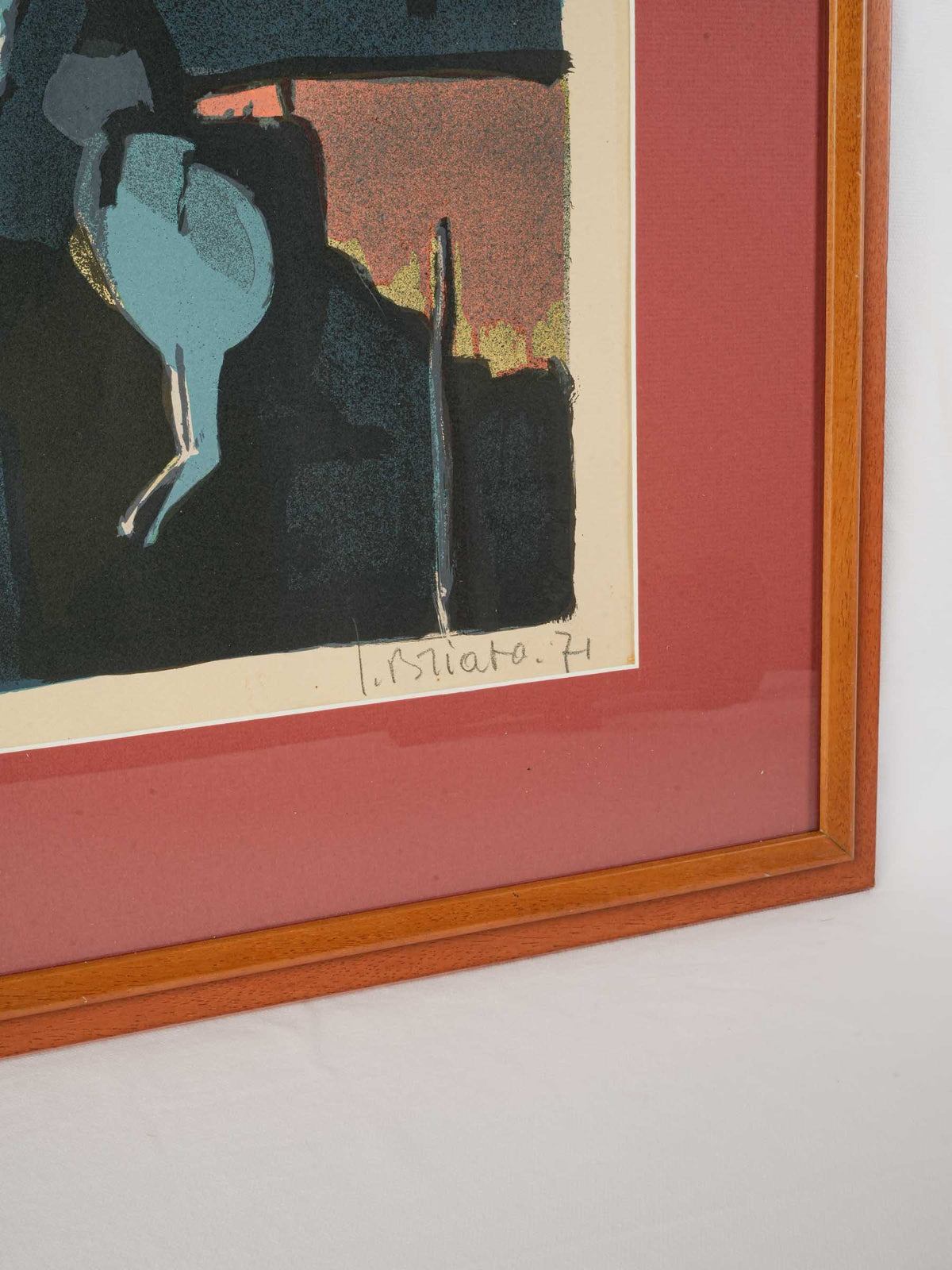 French modernist framed lithograph  