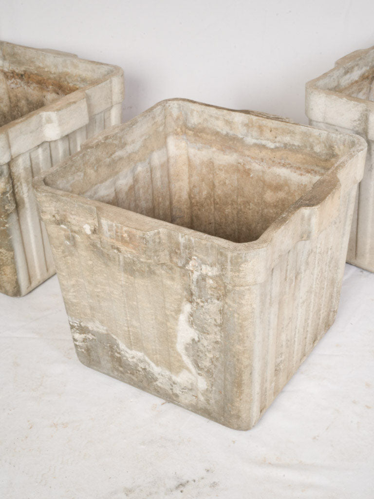 Weathered Swiss designer garden planters  