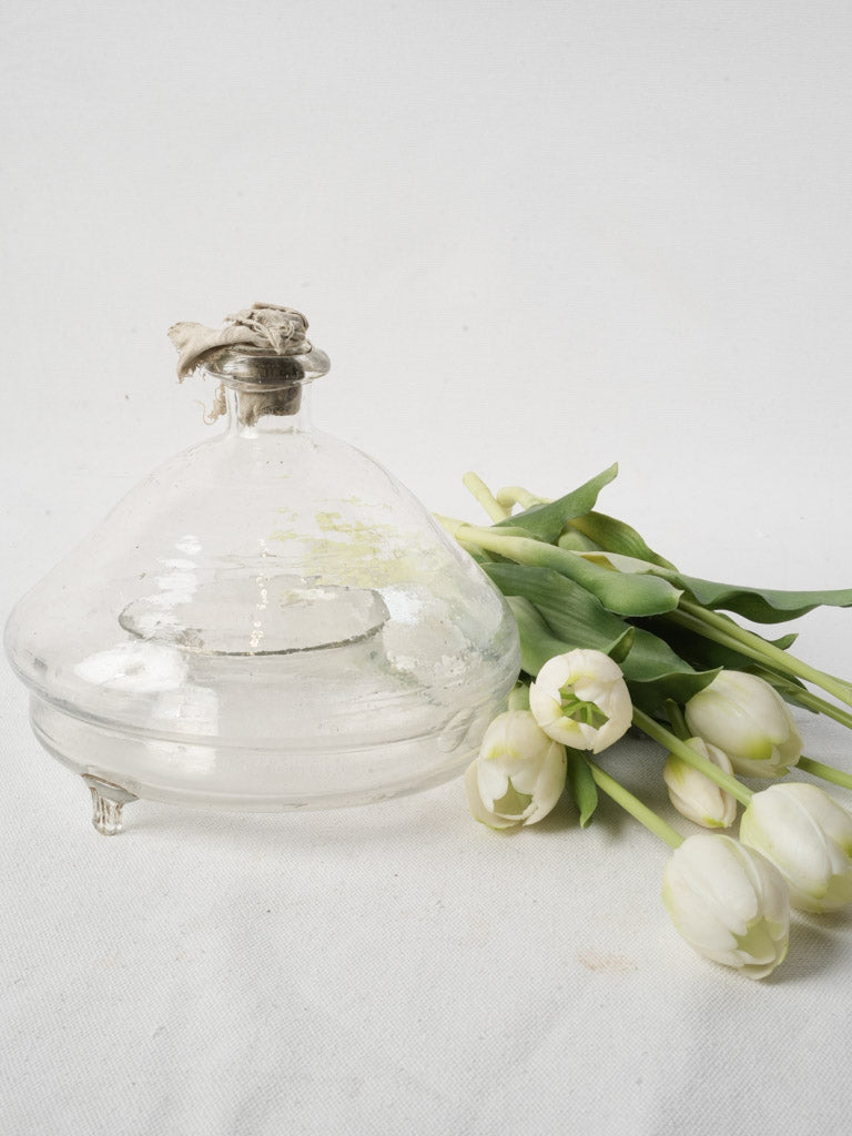 Late 19th-Century French Glass Wasp Trap w/ Original Stopper - 7½"