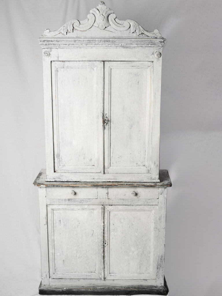 Rustic carved cornice cupboard