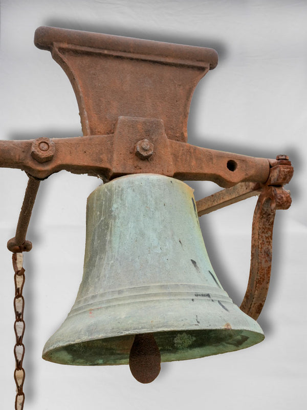 Antique French verdigris iron bell