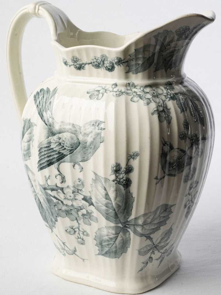 Vintage transfer-printed ceramic pitcher