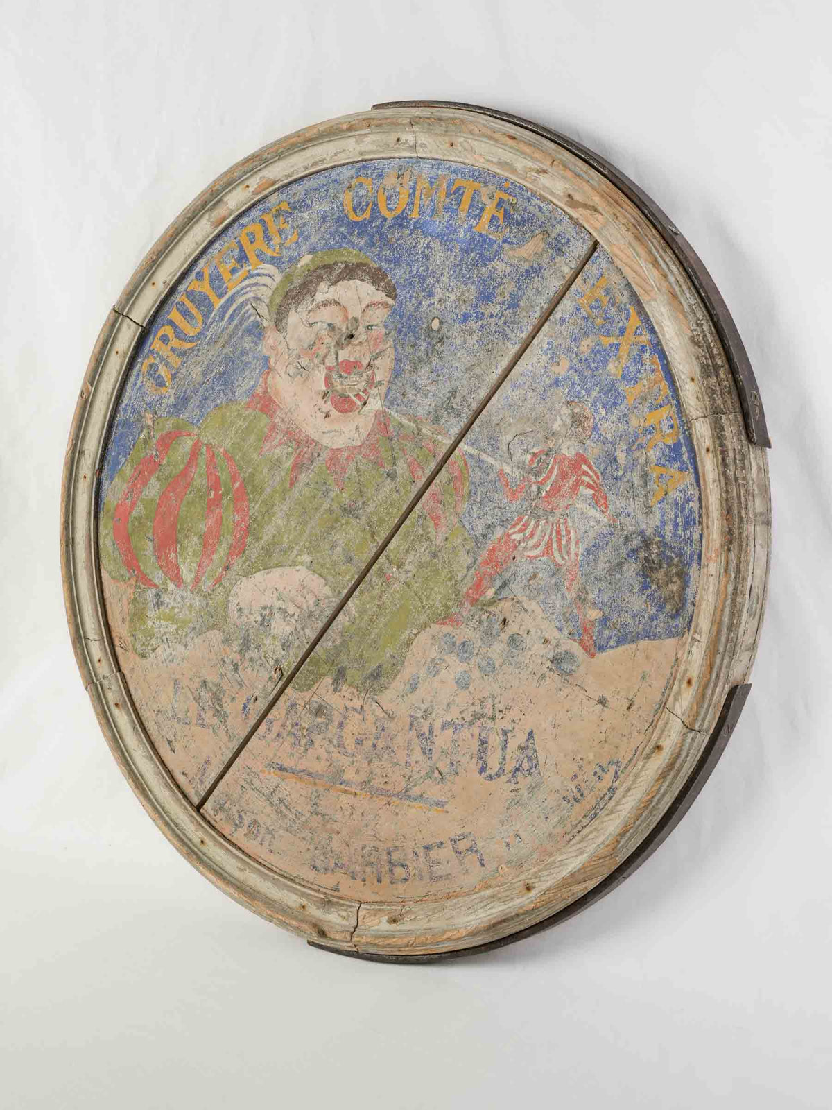 Vintage faded French cheese sign  