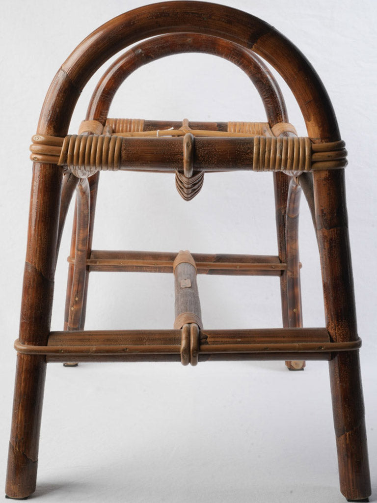 Elegant varnished bamboo bench seat