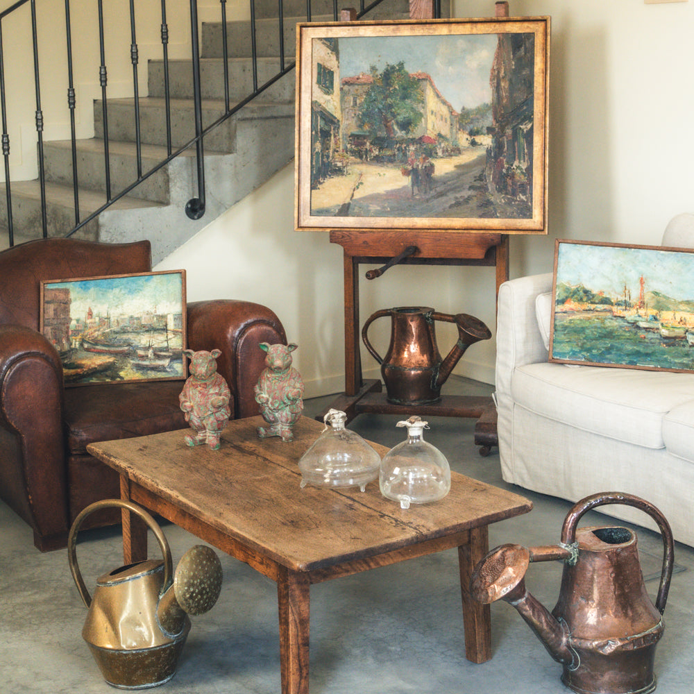 Patinated copper sculptural accent 