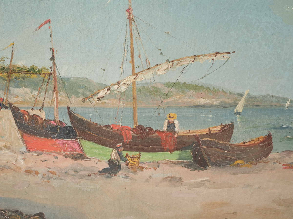 Rustic marine painting, signed Lumière  