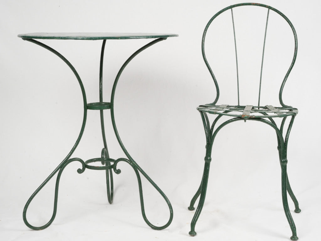 Intricately woven vintage garden chairs