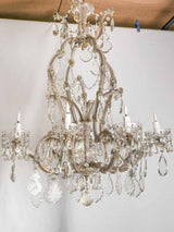 Large antique French crystal chandelier 47¼" x 34¾"