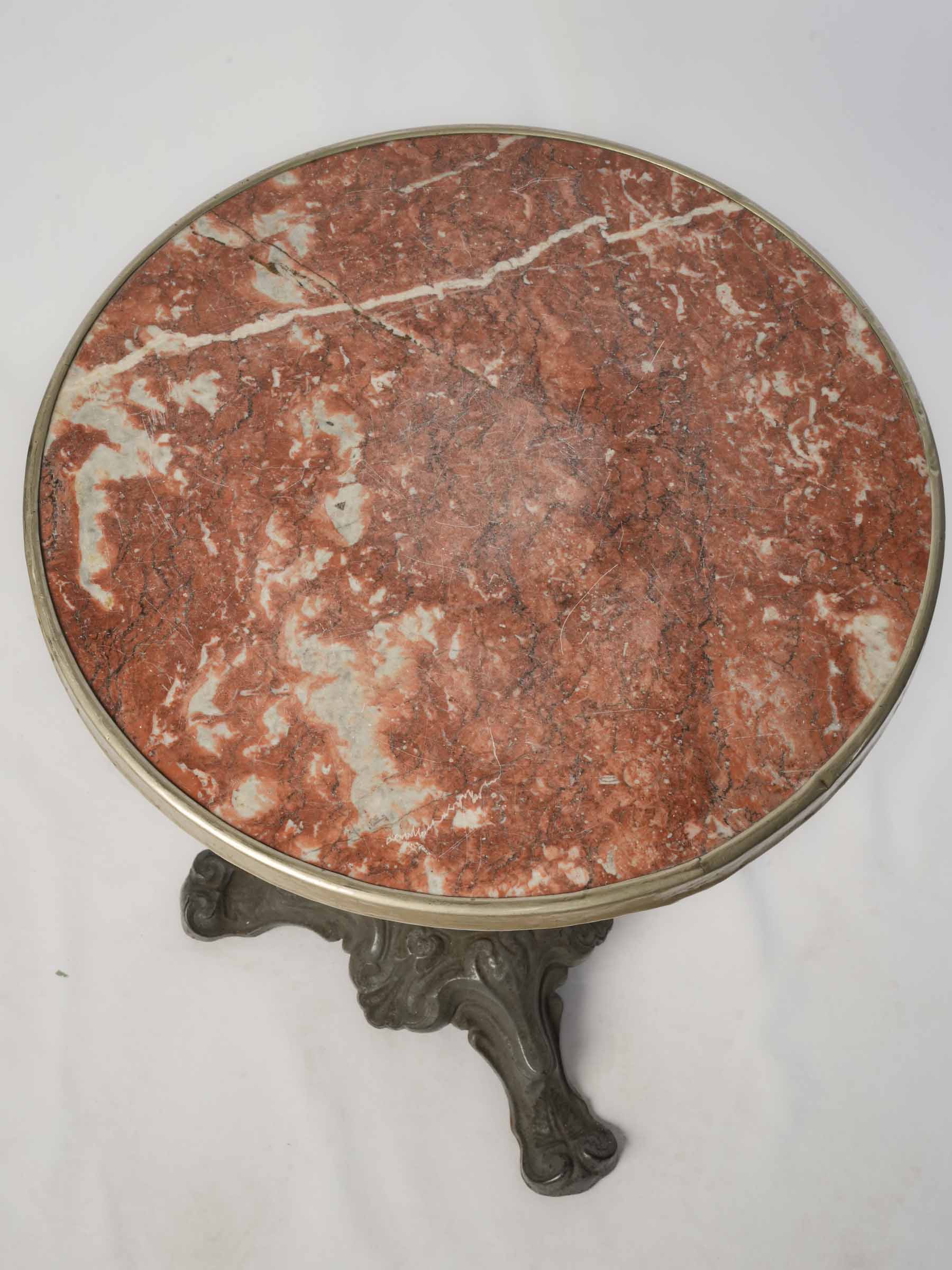 Richly veined marble bistro table  