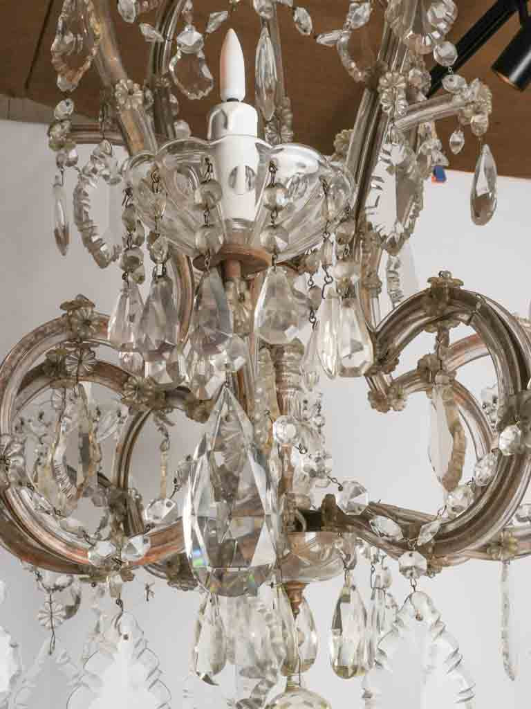 Large antique French crystal chandelier 47¼" x 34¾"