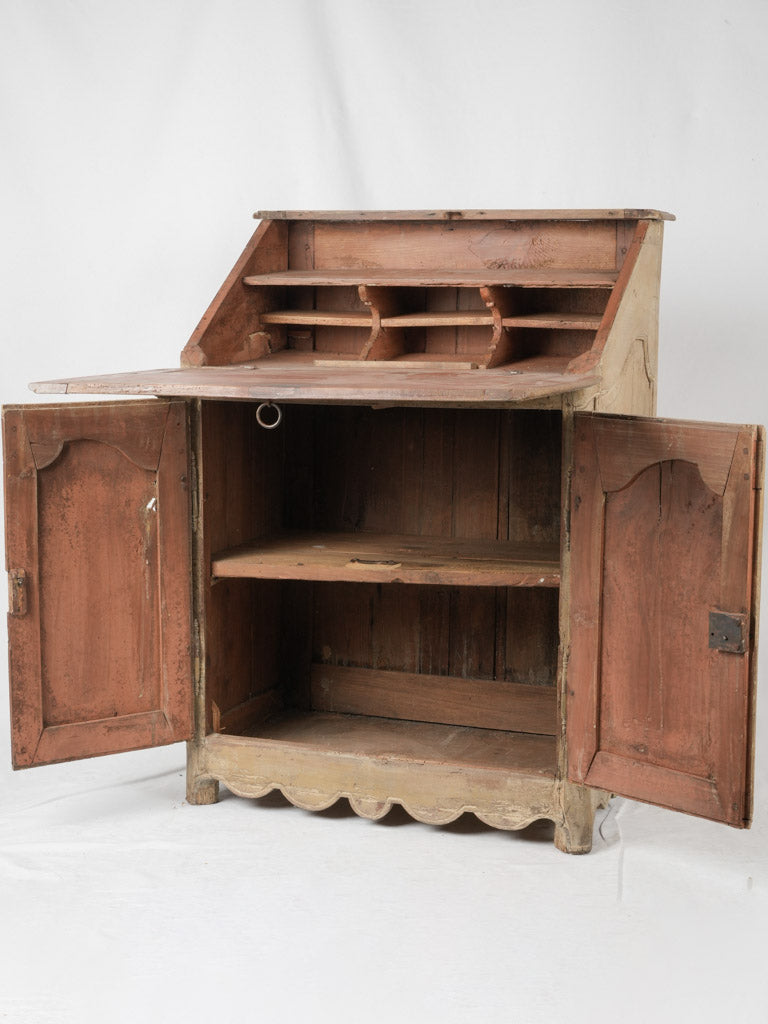 Antique country-style fold-close desk
