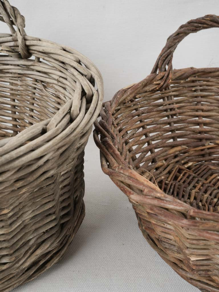 Age-old wicker storage baskets