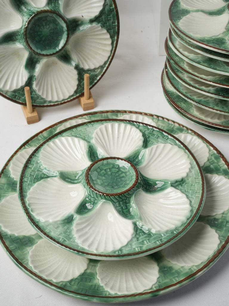 Mid-20th Century French Longchamp Ceramic Shellfish Service Set - 11"