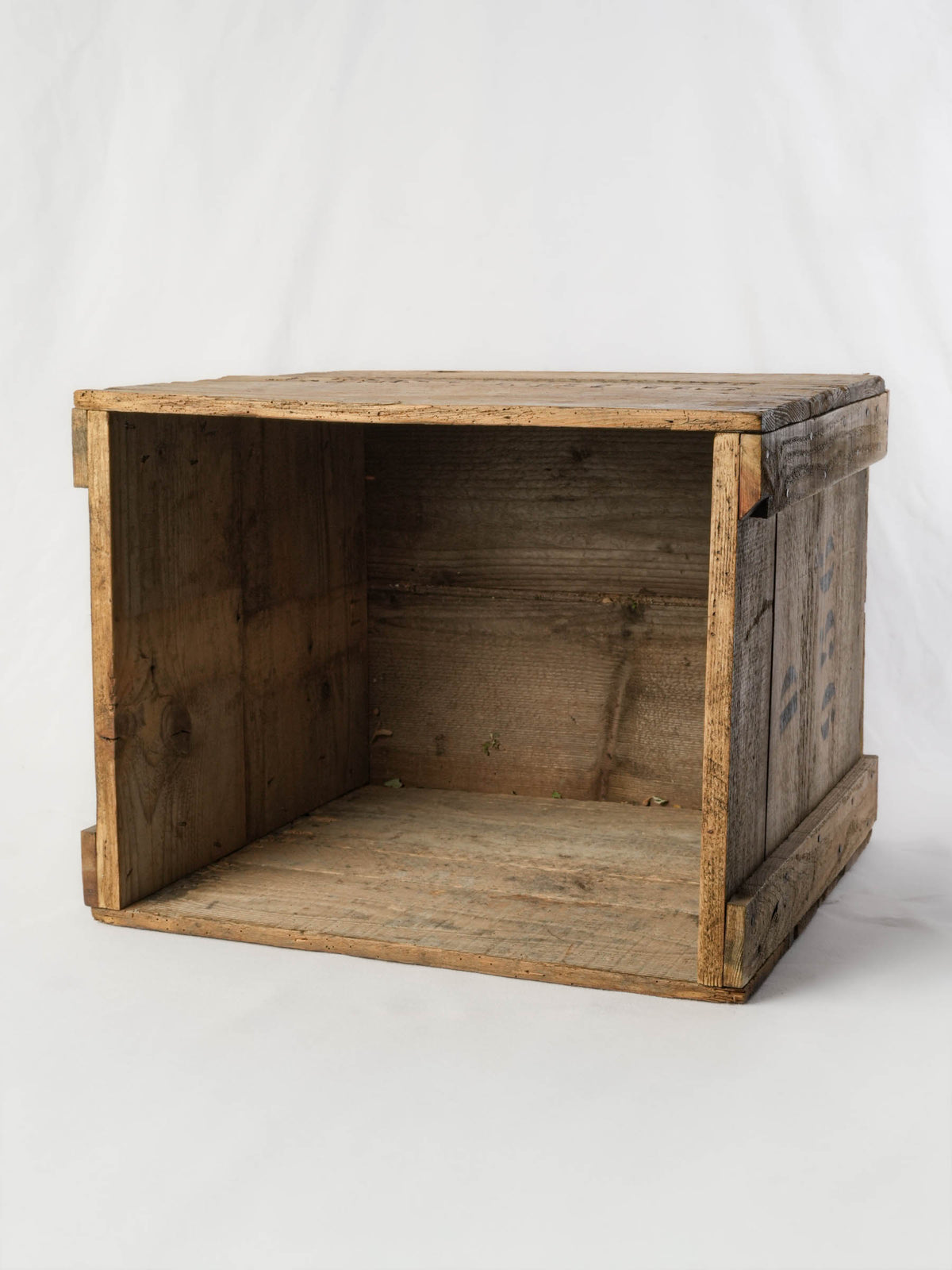 Rustic aged pine French crate
