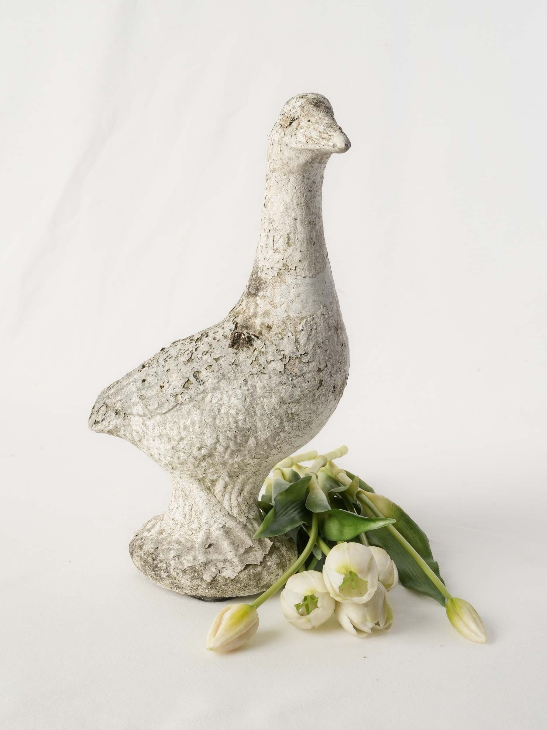 Mid-20th Century French Reconstituted Stone Garden Goose - 13¾"