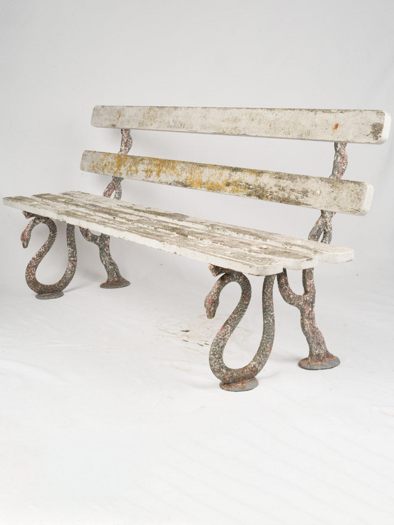 Serpentine Cast Iron Antique Garden Bench