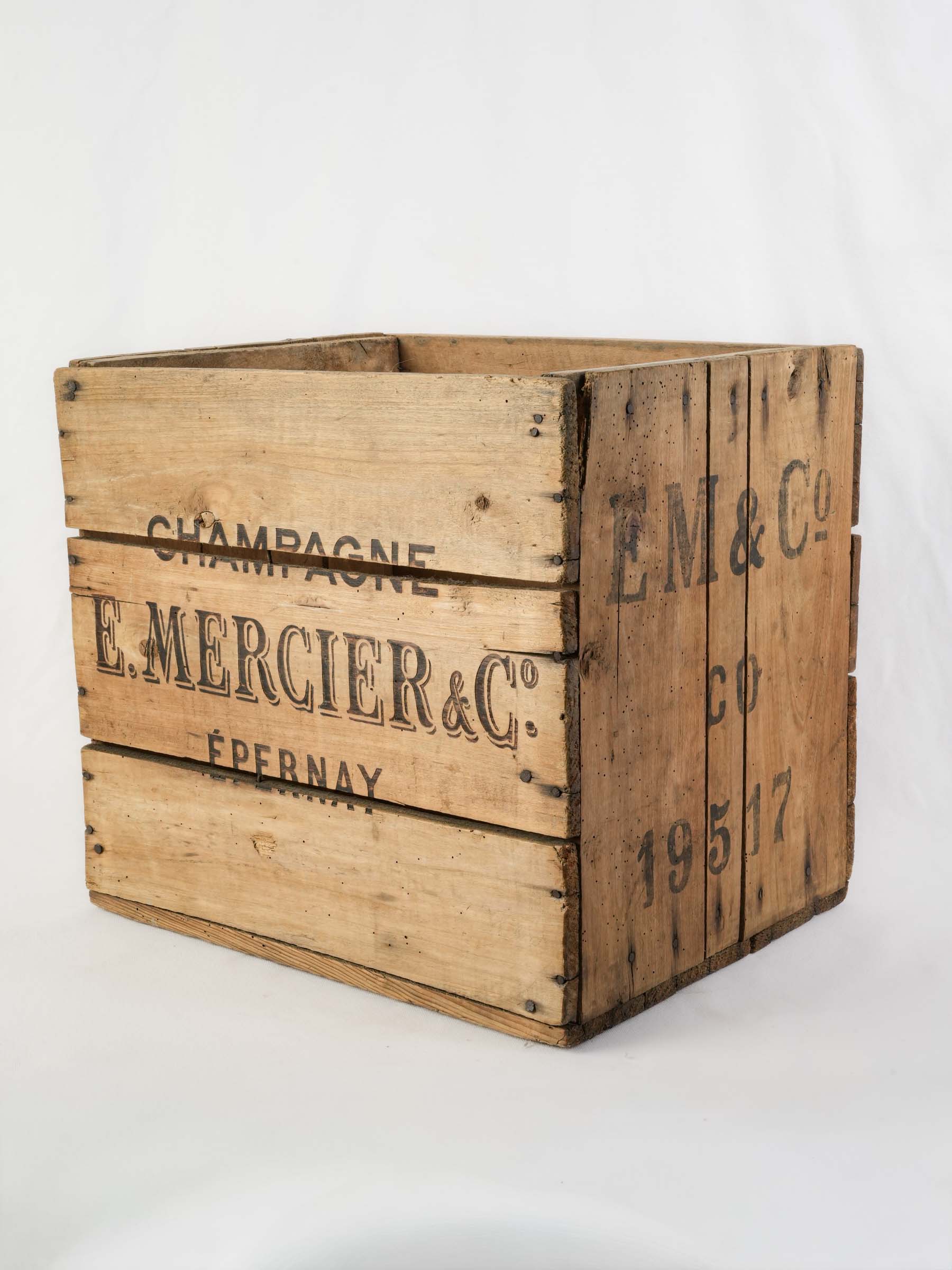 Large French Champagne Transport Crate, Early 20th Century - 17¼" x 19"