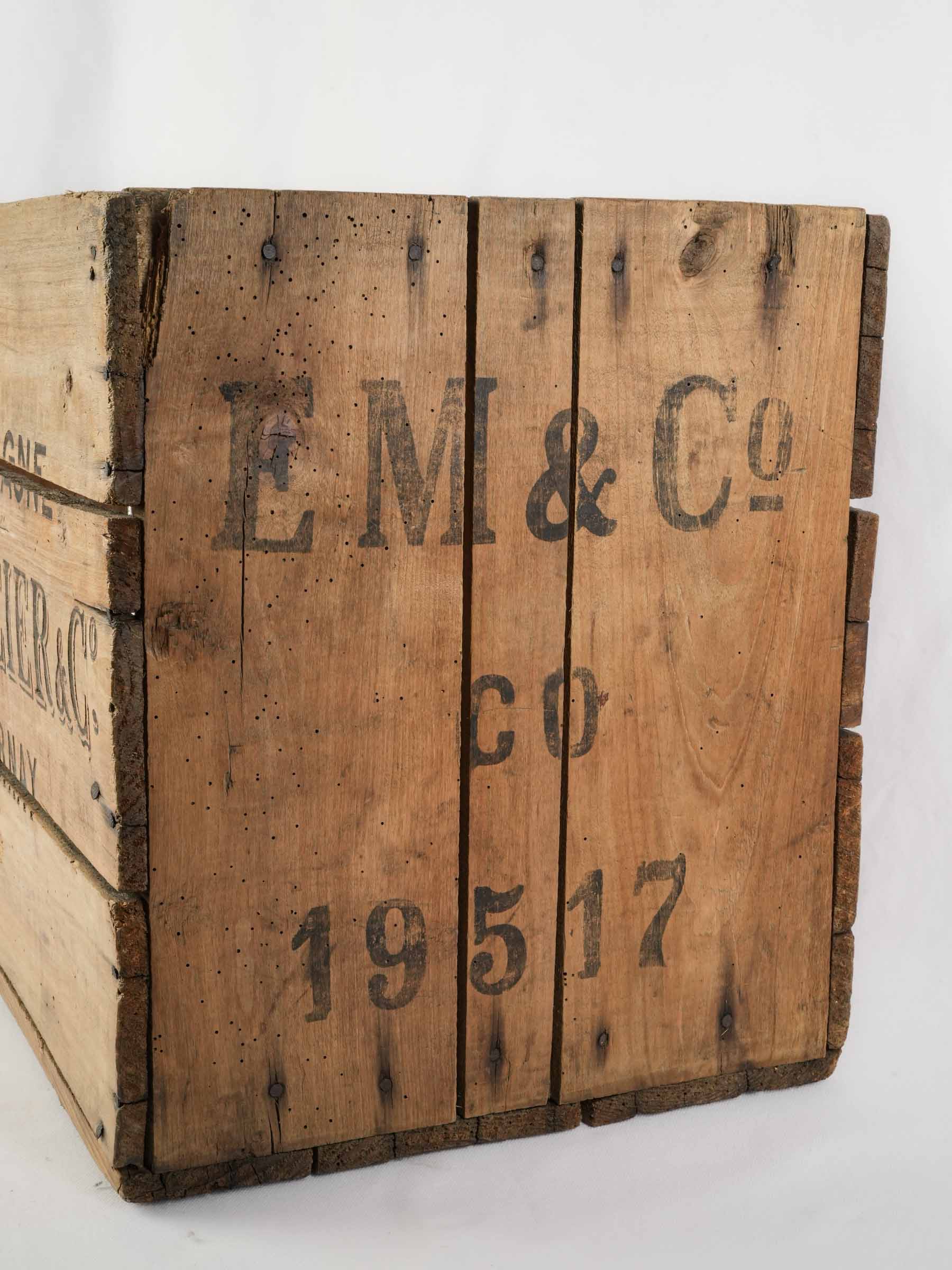 Large French Champagne Transport Crate, Early 20th Century - 17¼" x 19"