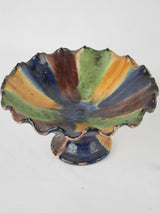 Time-worn footed bowl, parachute glaze