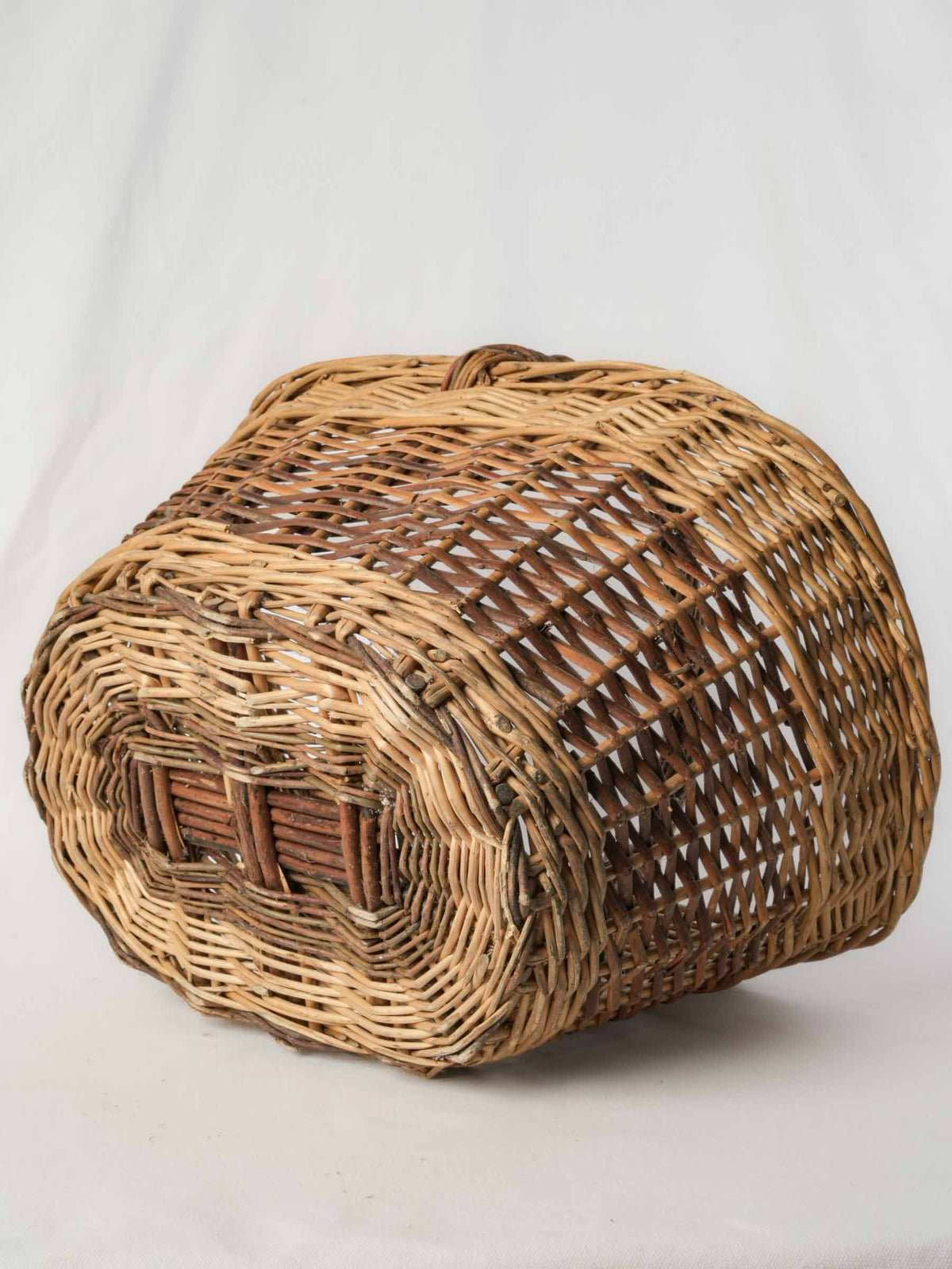 Textured rustic wicker basket