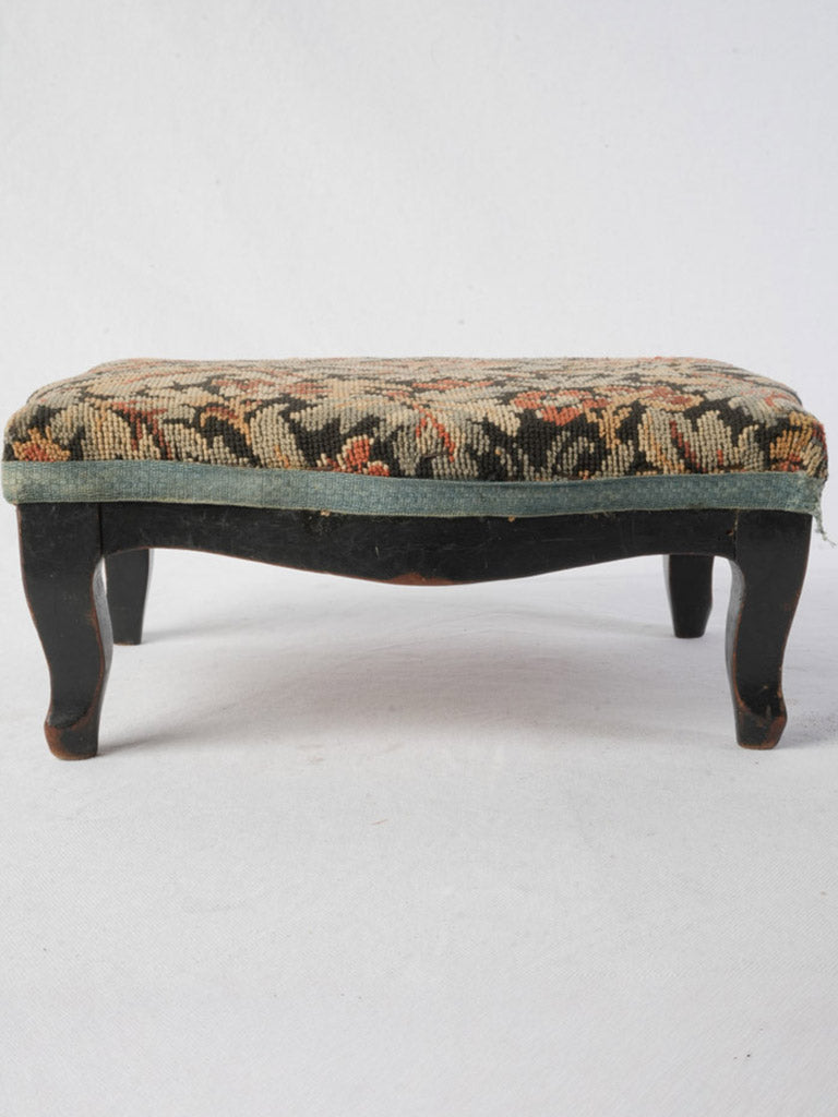 Muted sage celadon trimmed stool