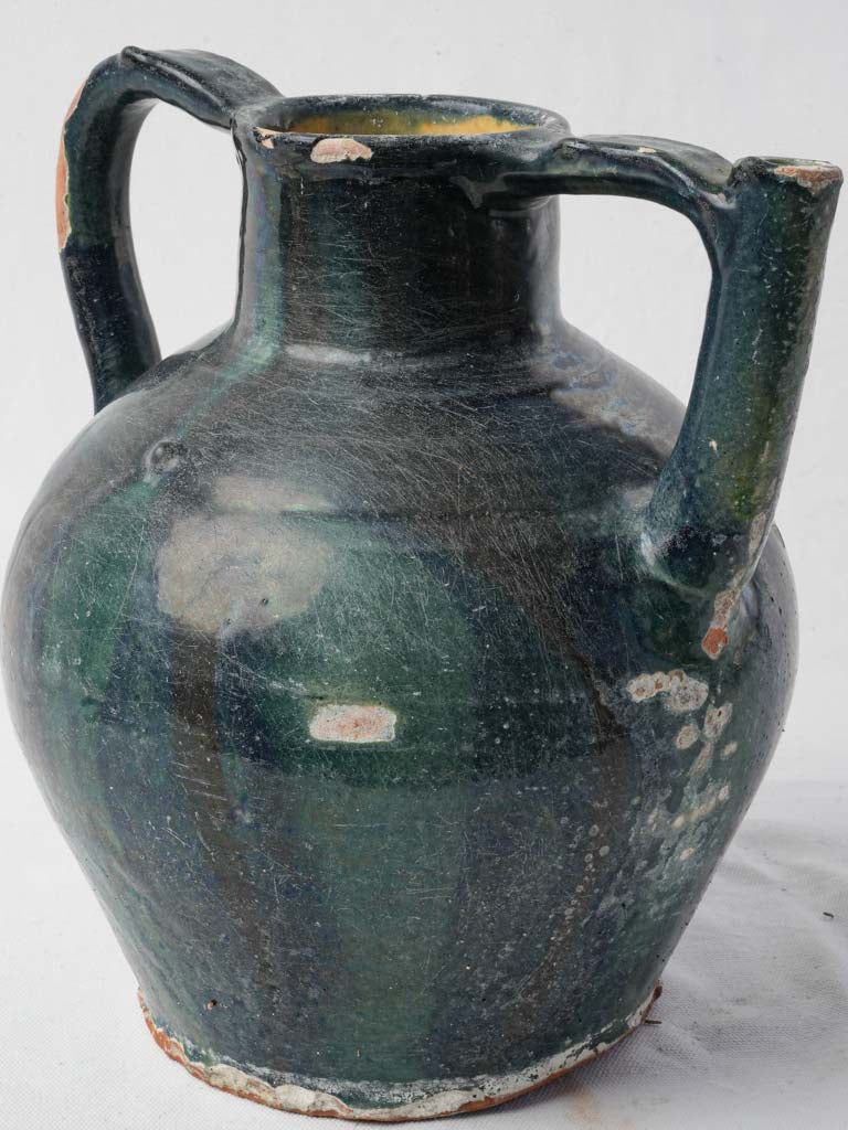 Late 19th-Century French Blue Glazed Terracotta Orjol - 12¼"