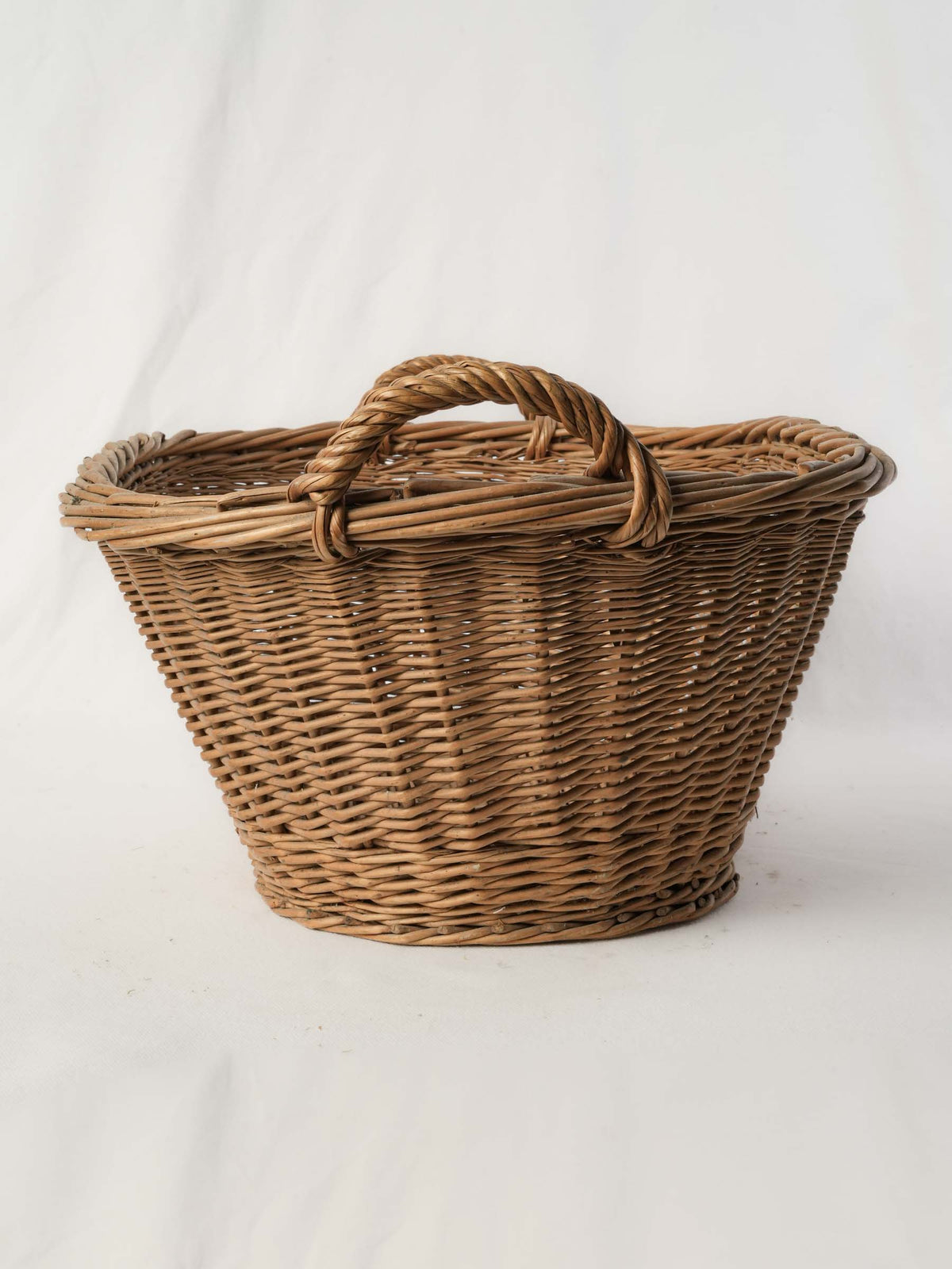 Handwoven oval wicker basket  