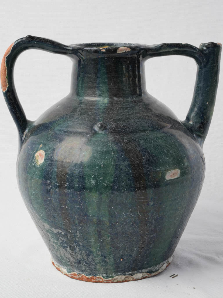 Late 19th-Century French Blue Glazed Terracotta Orjol - 12¼"