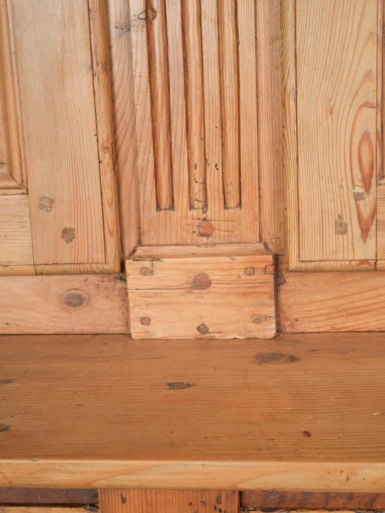 Vintage Two-Part Pine Hutch Cabinet