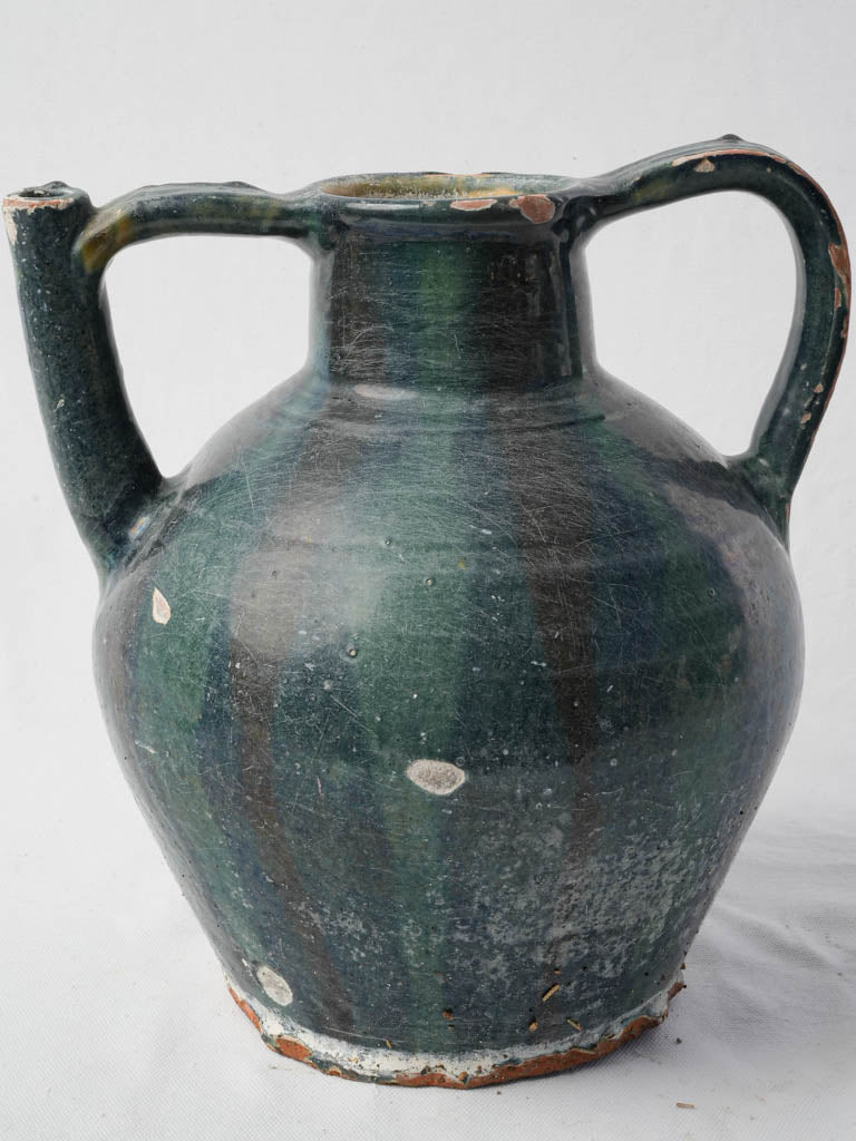 Late 19th-Century French Blue Glazed Terracotta Orjol - 12¼"