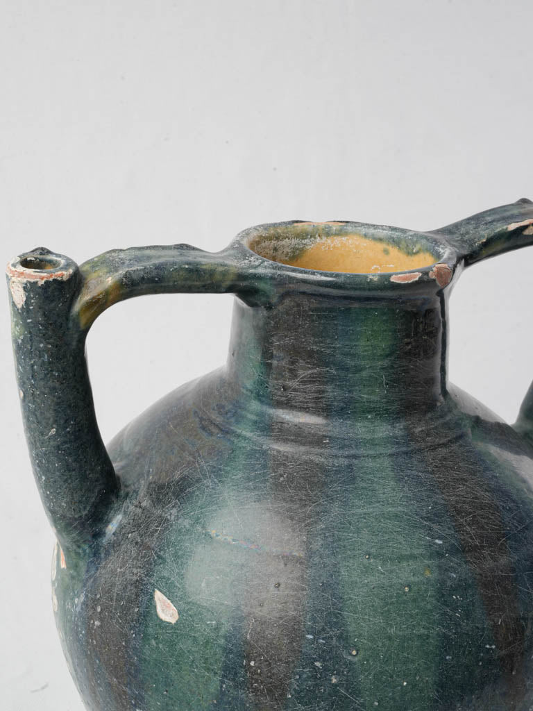 Late 19th-Century French Blue Glazed Terracotta Orjol - 12¼"
