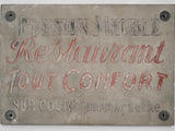 Authentic 19th-century French hotel slate advertisement