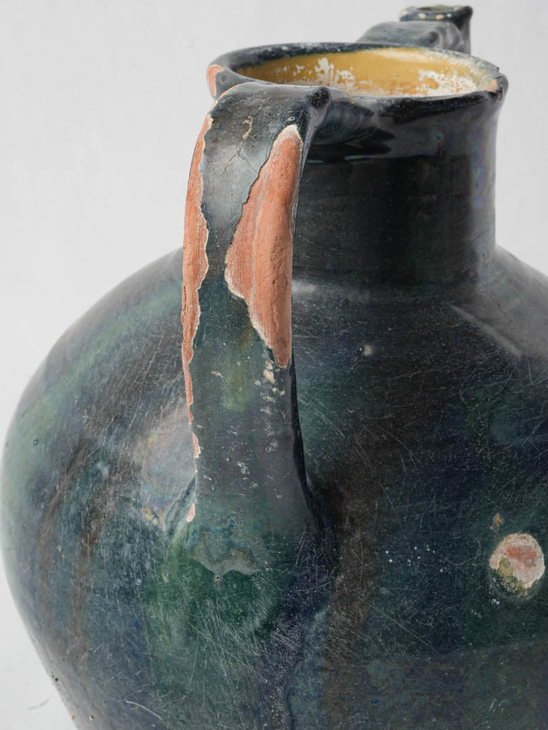 Late 19th-Century French Blue Glazed Terracotta Orjol - 12¼"