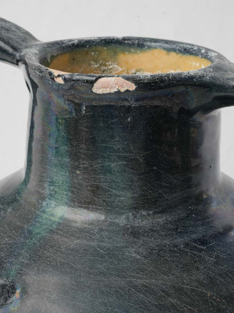 Late 19th-Century French Blue Glazed Terracotta Orjol - 12¼"