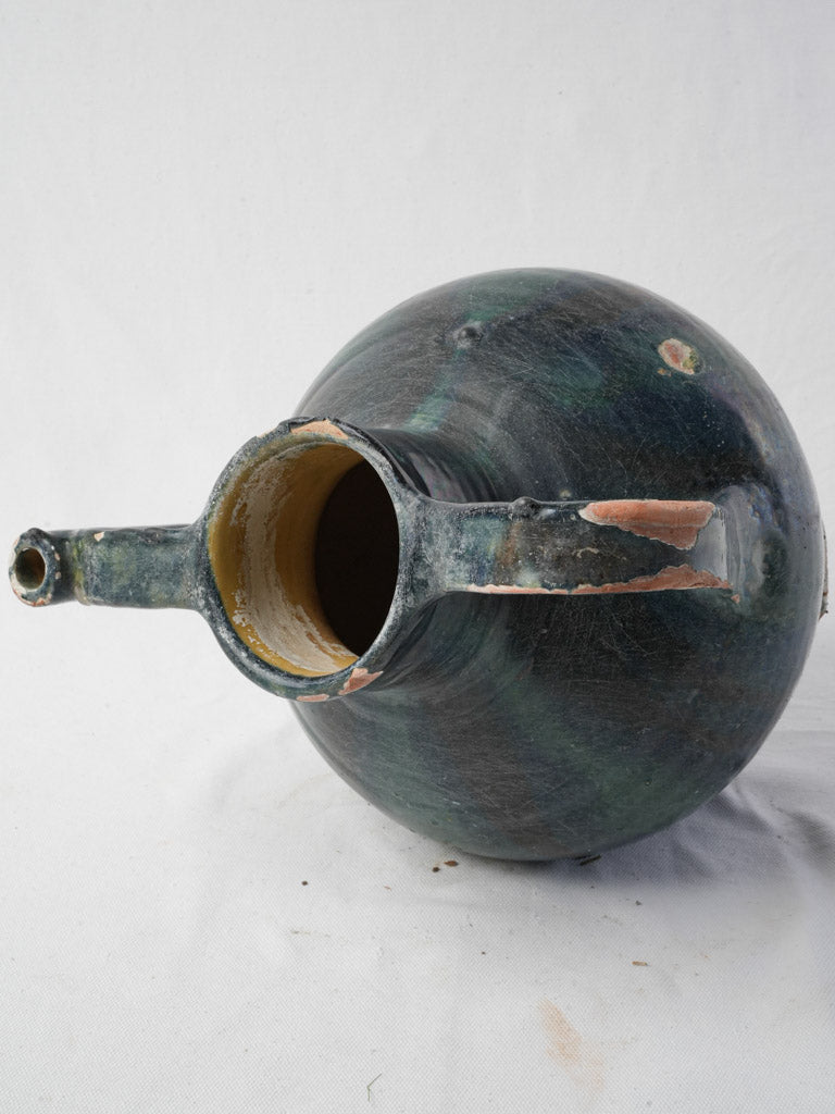 Late 19th-Century French Blue Glazed Terracotta Orjol - 12¼"