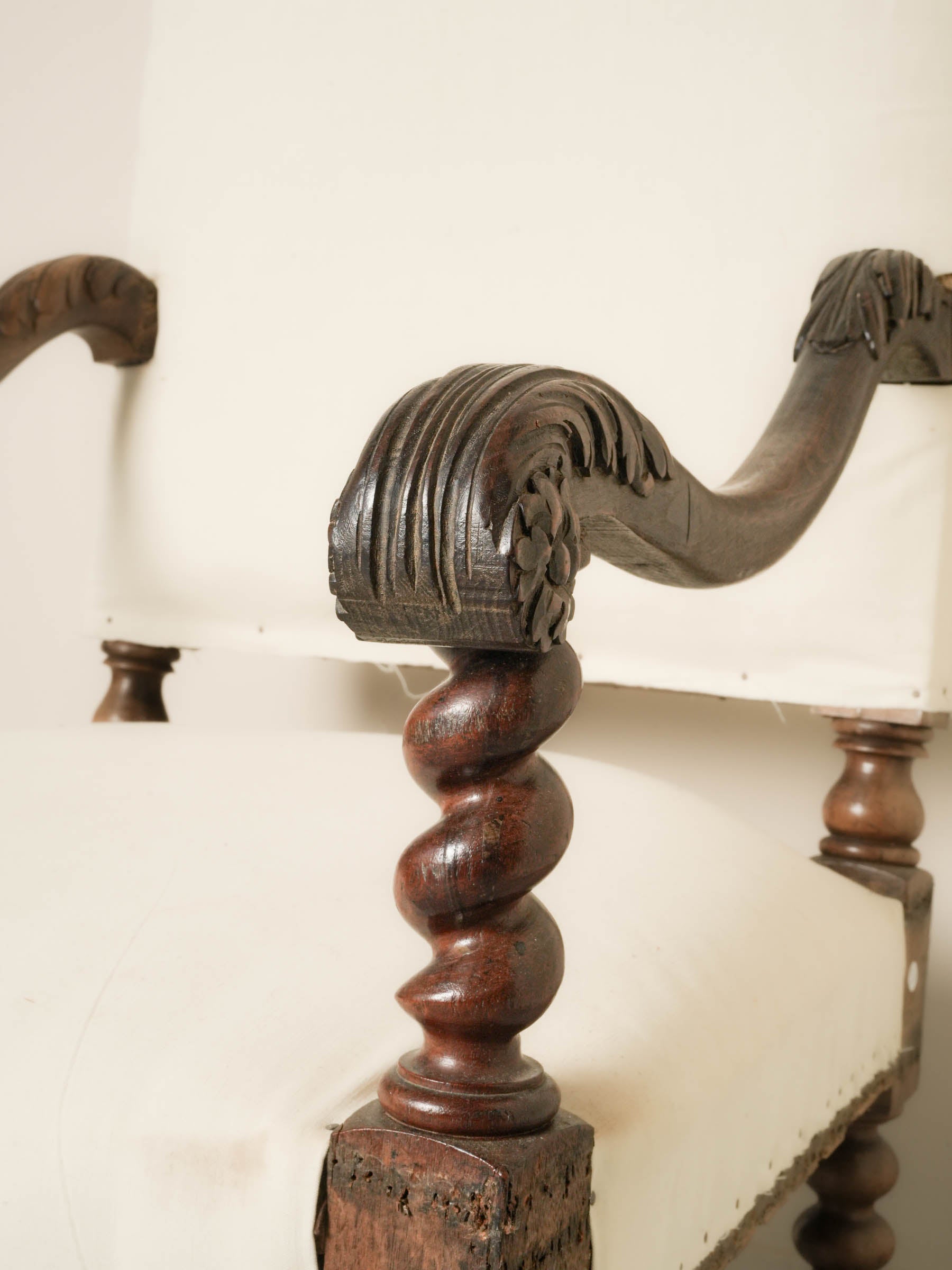 Antique French Louis XIII-Style Armchair, Ready to Upholster